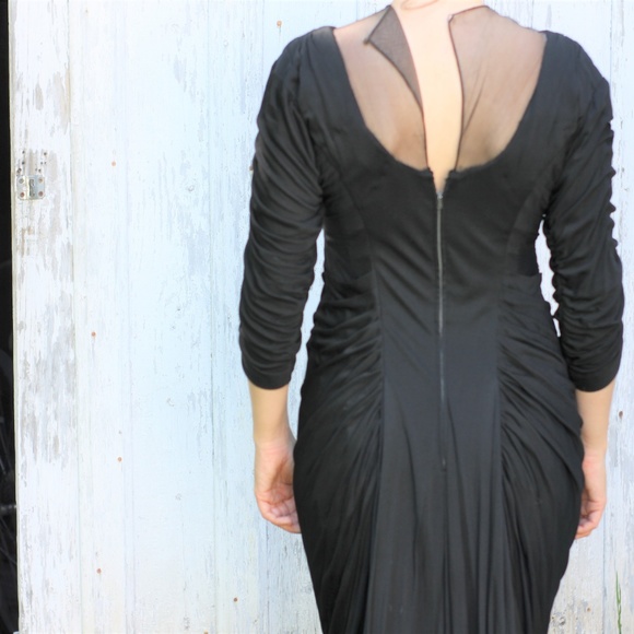 1930s Jay Thorpe Rouched Couture Evening Gown - Picture 2 of 5